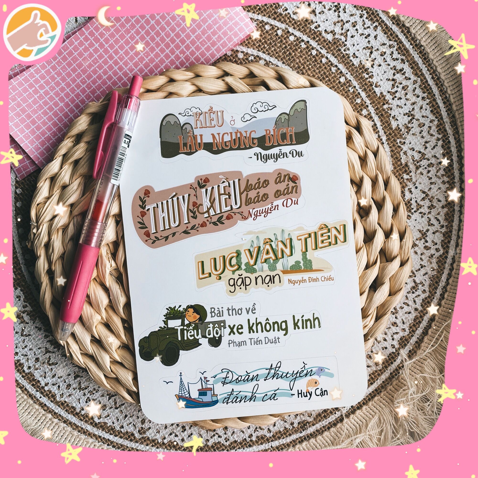 Nhãn dán Sticker môn học 9 - Tựa bài văn