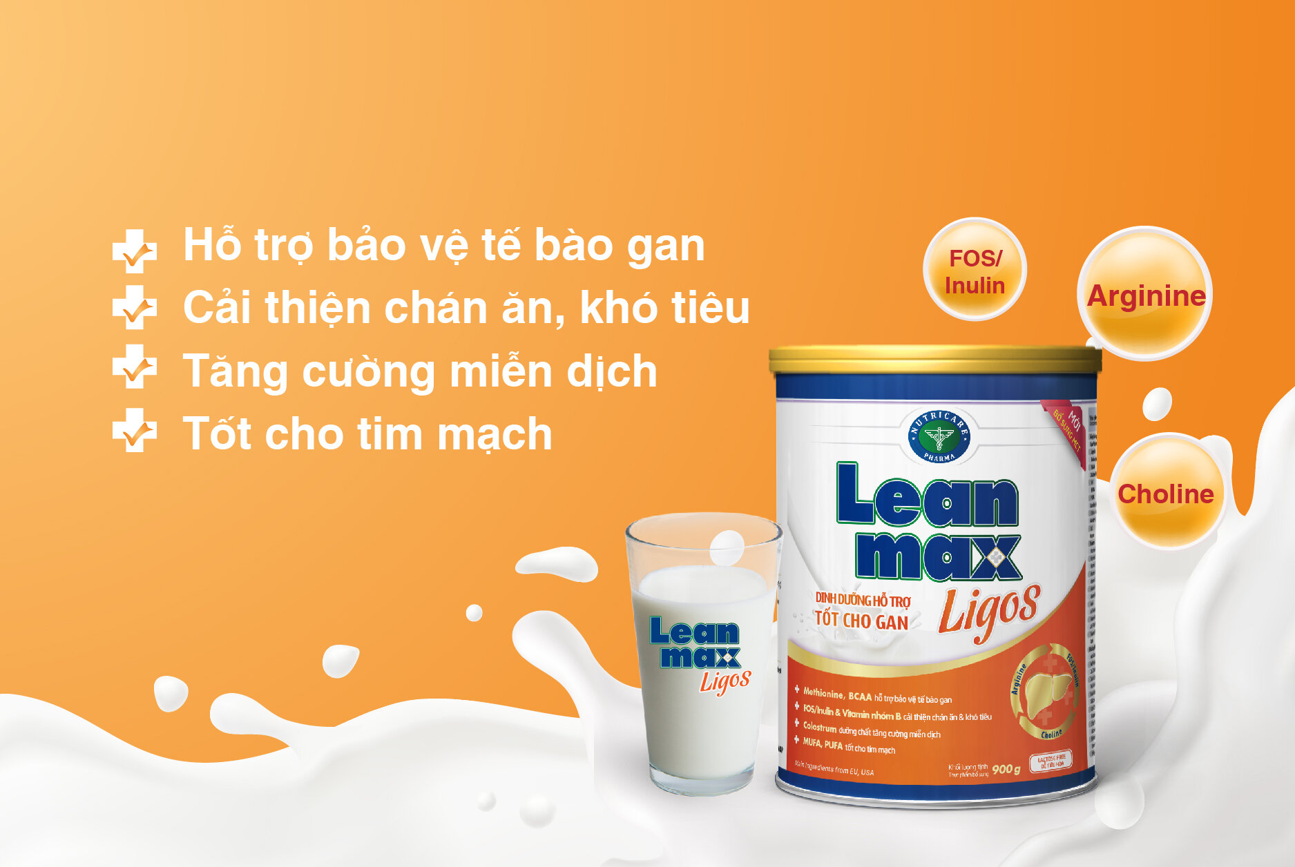 [ Chính Hãng ] Sữa LEAN MAX LIGOS 900gr (SỮA BỘT BẢO VỆ TẾ BÀO GAN) Shop Bác Sỹ