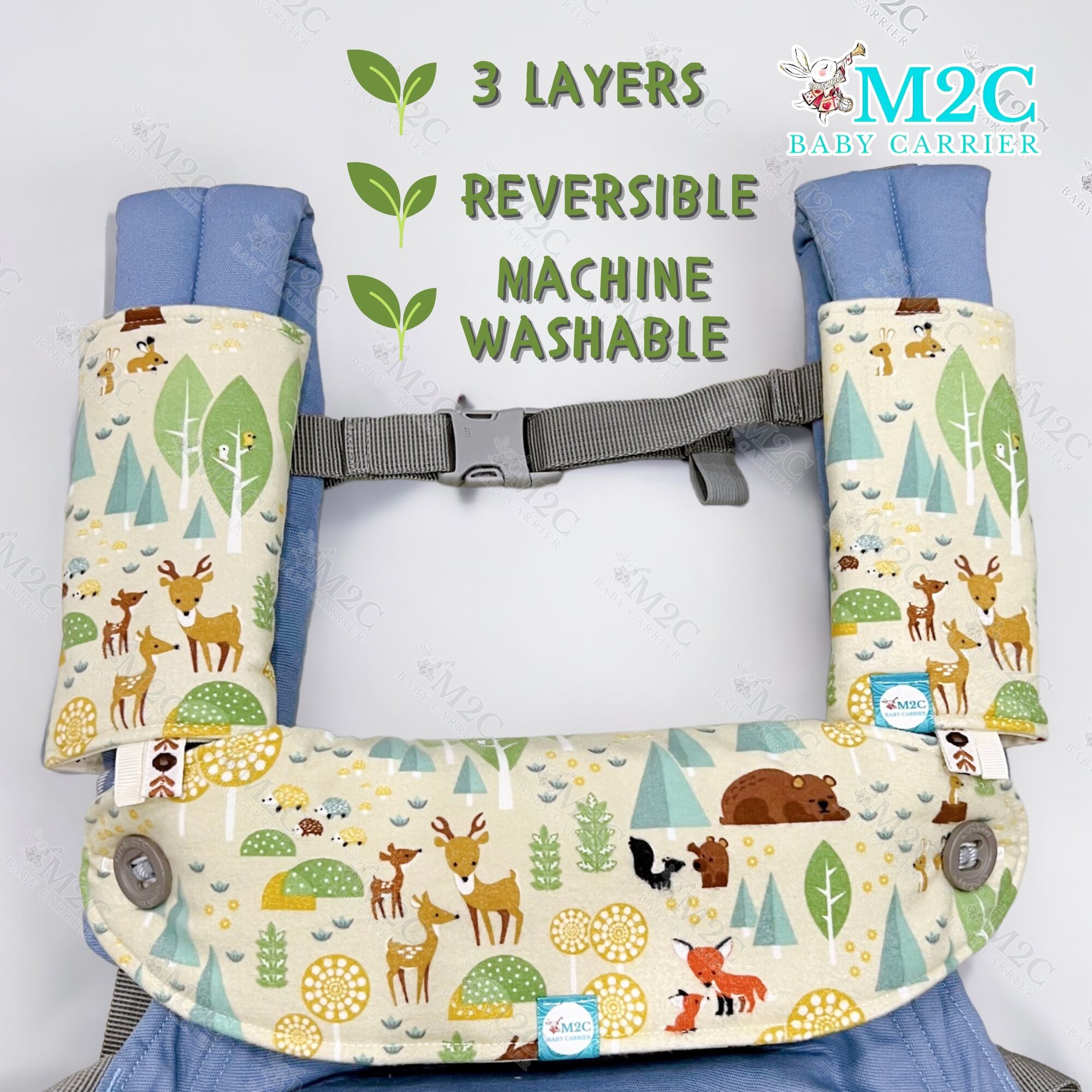 Combo yếm địu + Bọc quai địu/Bọc vai địu (Bib & Teething Pads) Ergo 360, Ergo Adapt, Lillebaby (made in Vietnam)