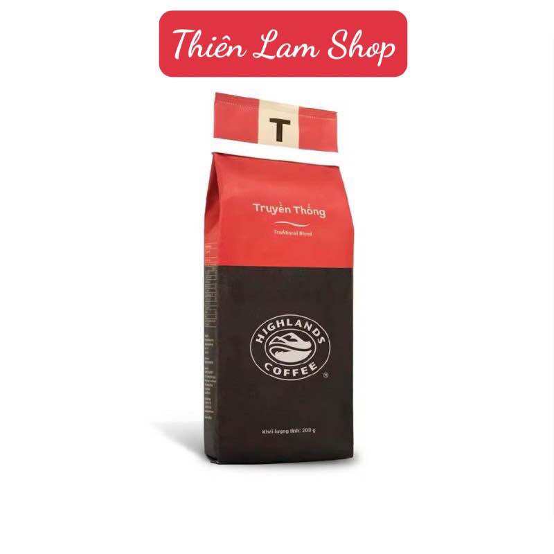Cà phê rang xay Highlands Coffee vị Truyền Thống gói 200g