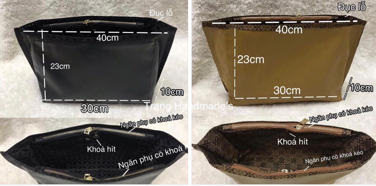 Lót túi mềm simili size lớn 40x23x10cm