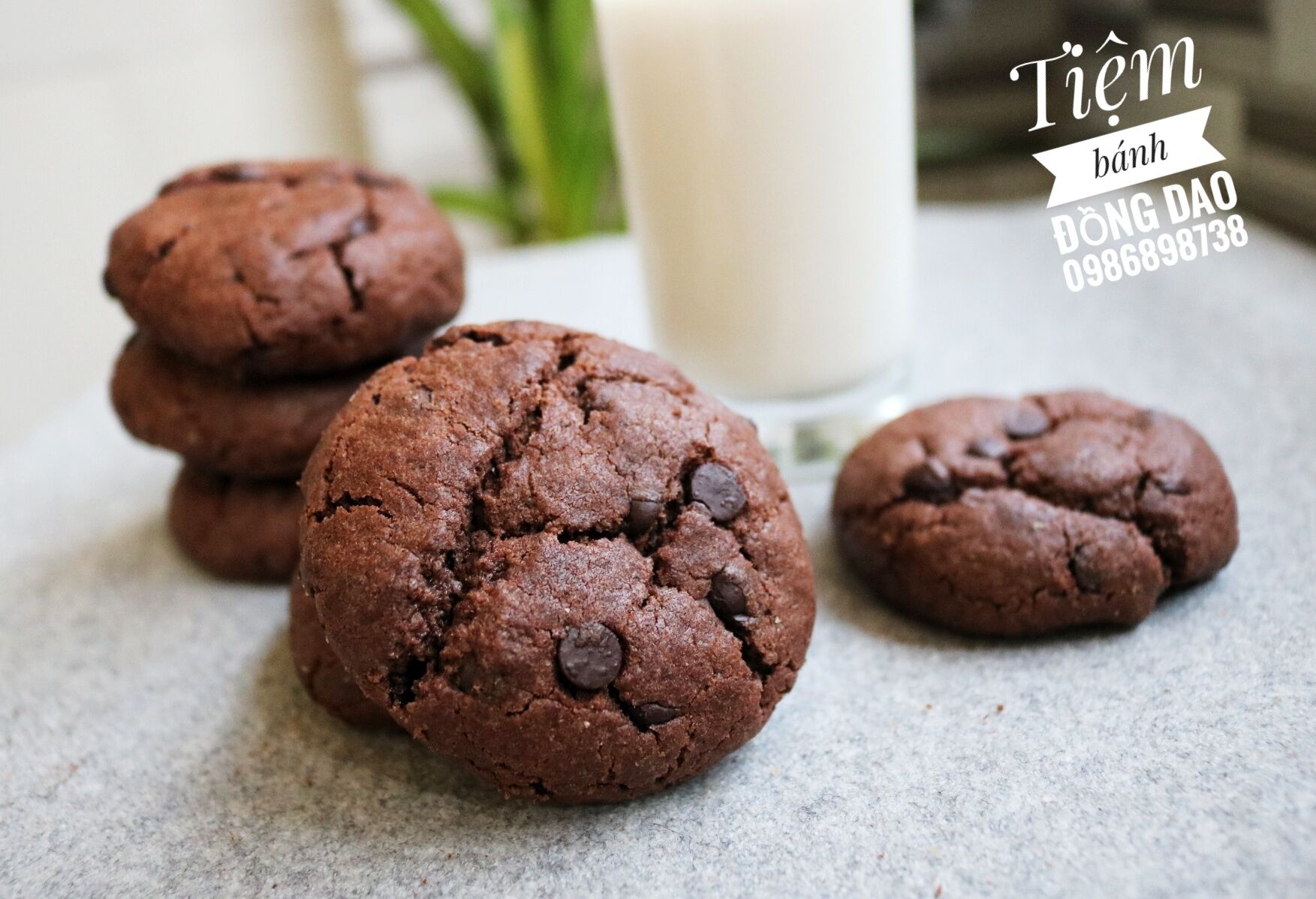 Bánh quy gấp đôi sô cô la double chocolate cookie Tiệm bánh Đồng Dao