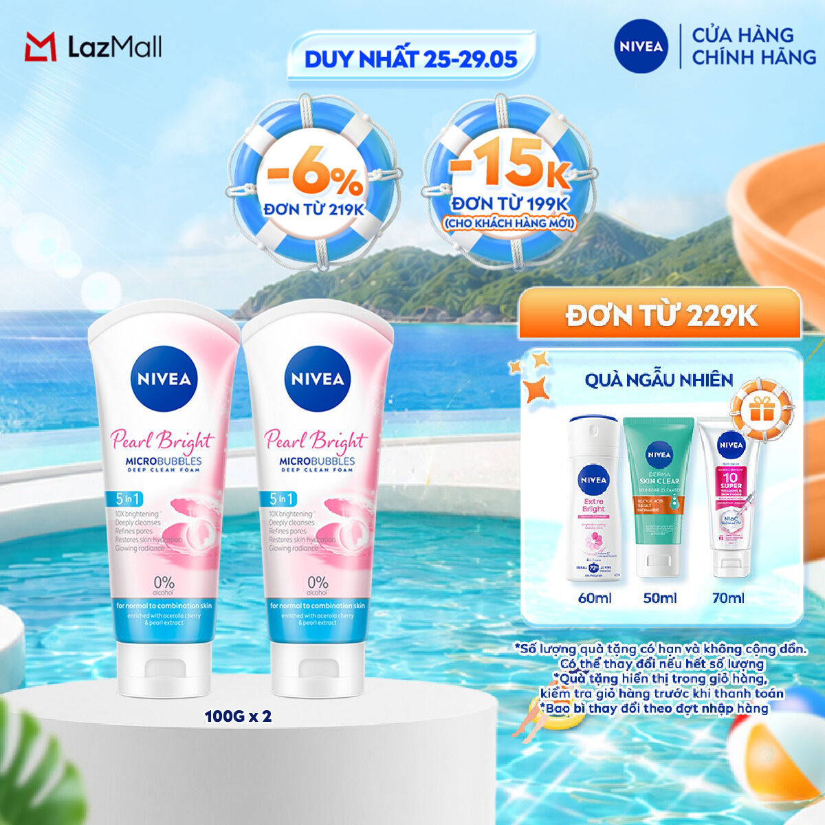 Bộ 2 Sữa Rửa Mặt Ngọc Trai NIVEA Pearl Bright Giúp Sáng Da (100 g) - 81295x2