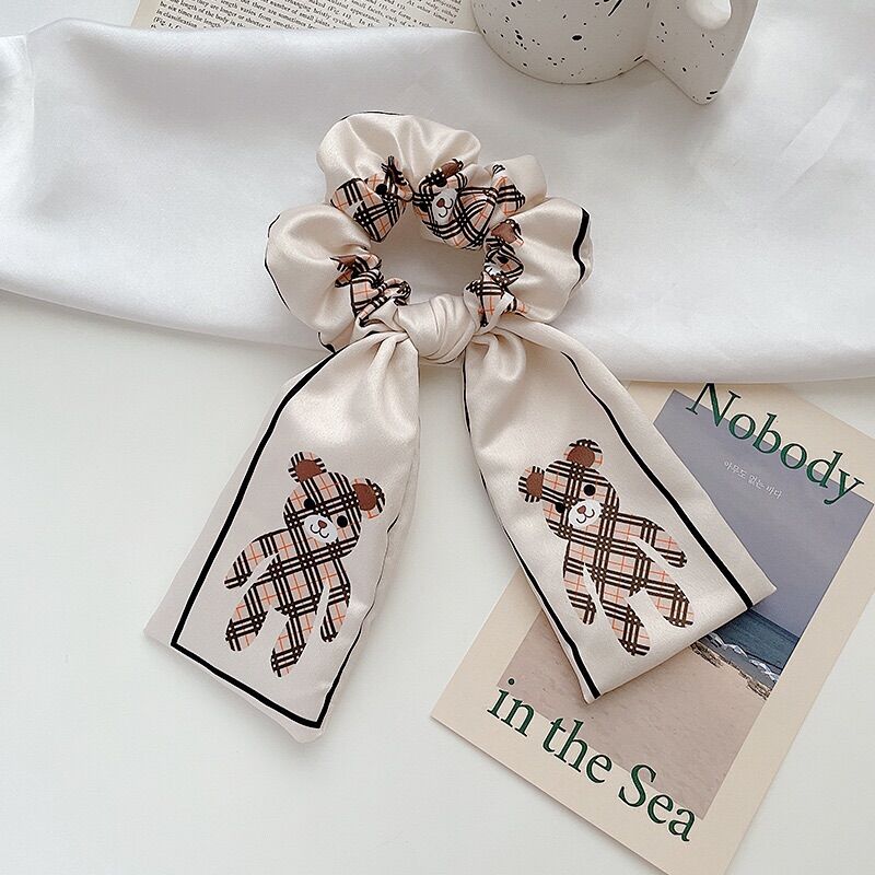 Ruy Băng Cột Tóc Hình Gấu, Dây Buộc Tóc Dành Cho Nữ Phong Cách Hàn Quốc