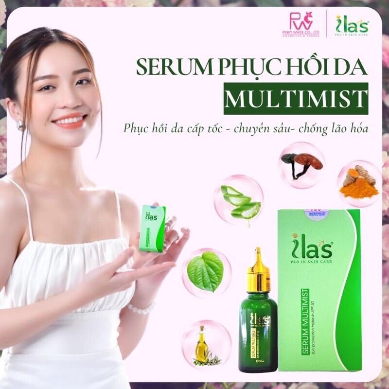 Serum Multimist Ilas  Dưỡng Trắng Phục Hồi Chống Lão Hóa Da _ Serum Ilas ,30ml