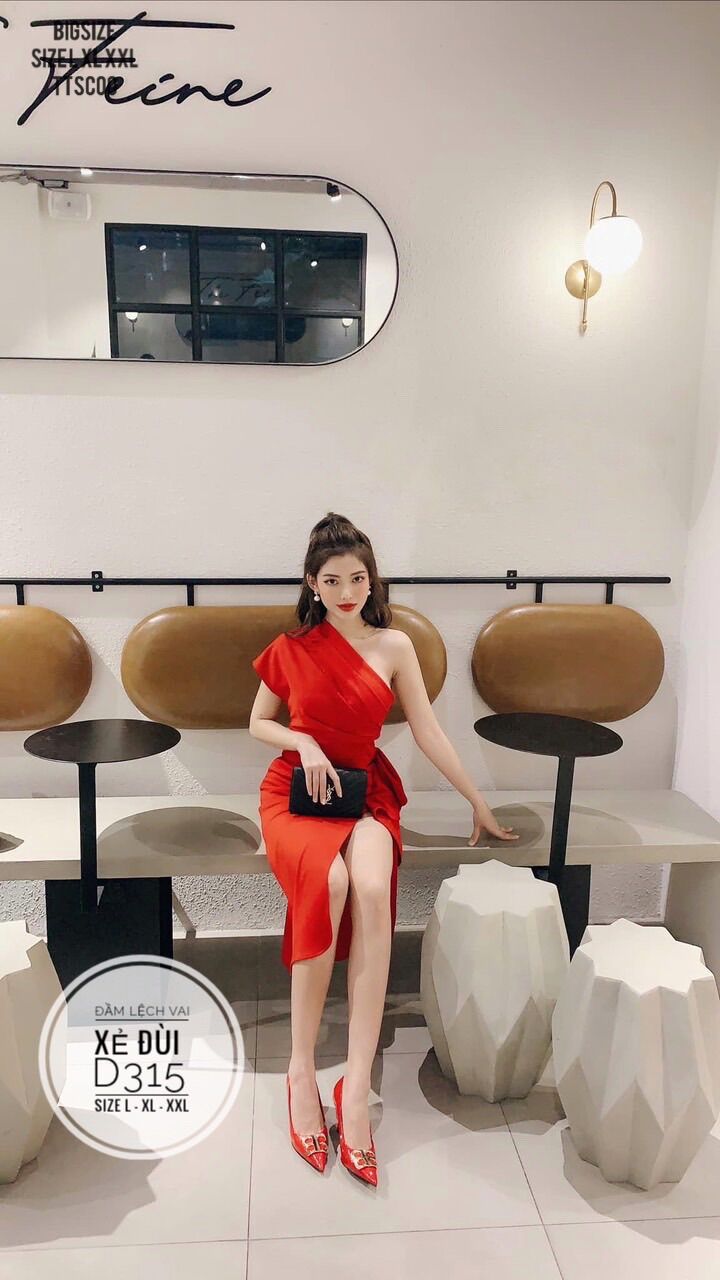 Bigsize 60- 90kg ĐẦM LỆCH VAI XẺ ĐÙI