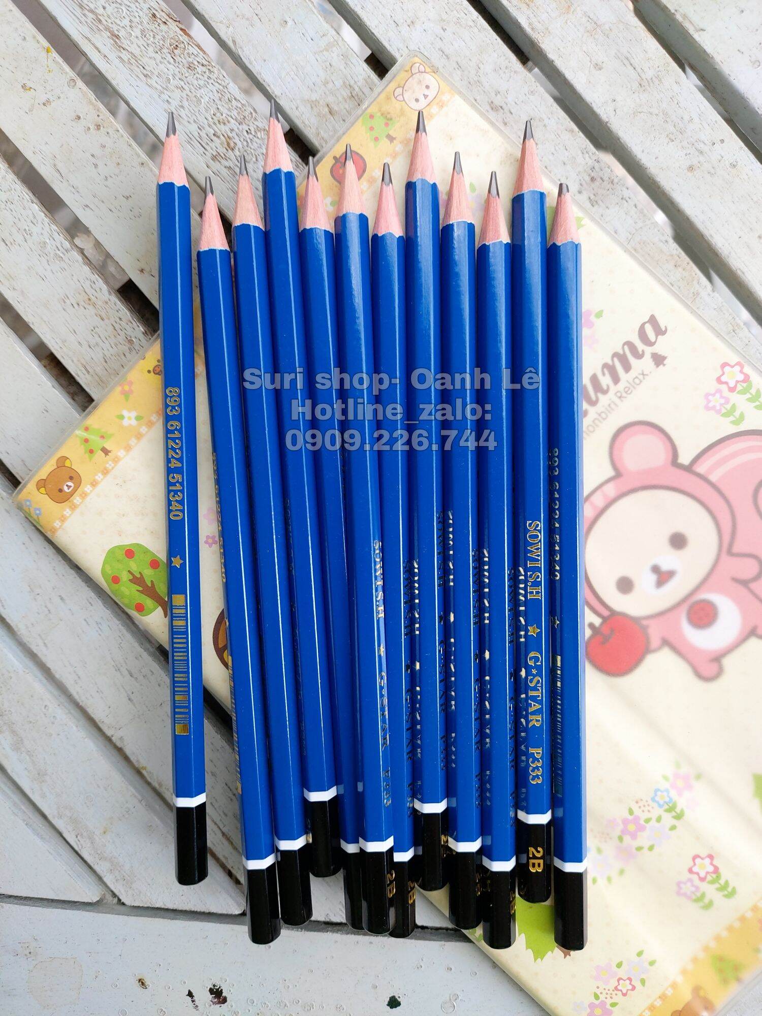 Hộp 12 cây bút chì 2B Gstar P333 (tặng kèm 1 cục gôm hoặc chuốt chì)