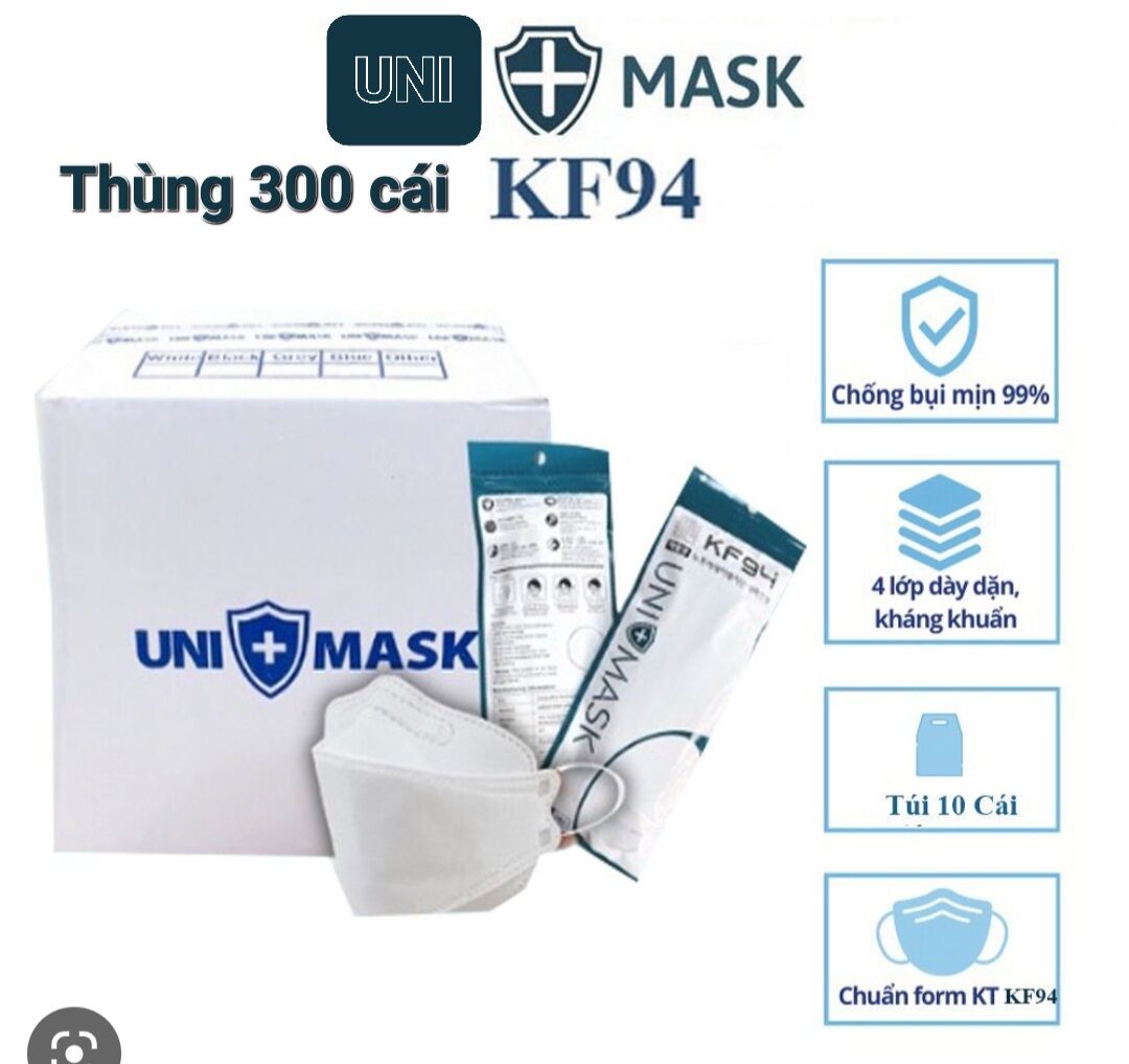 Thùng 300 chiếc khẩu trang kf94 unimask chính hãng xịn sò