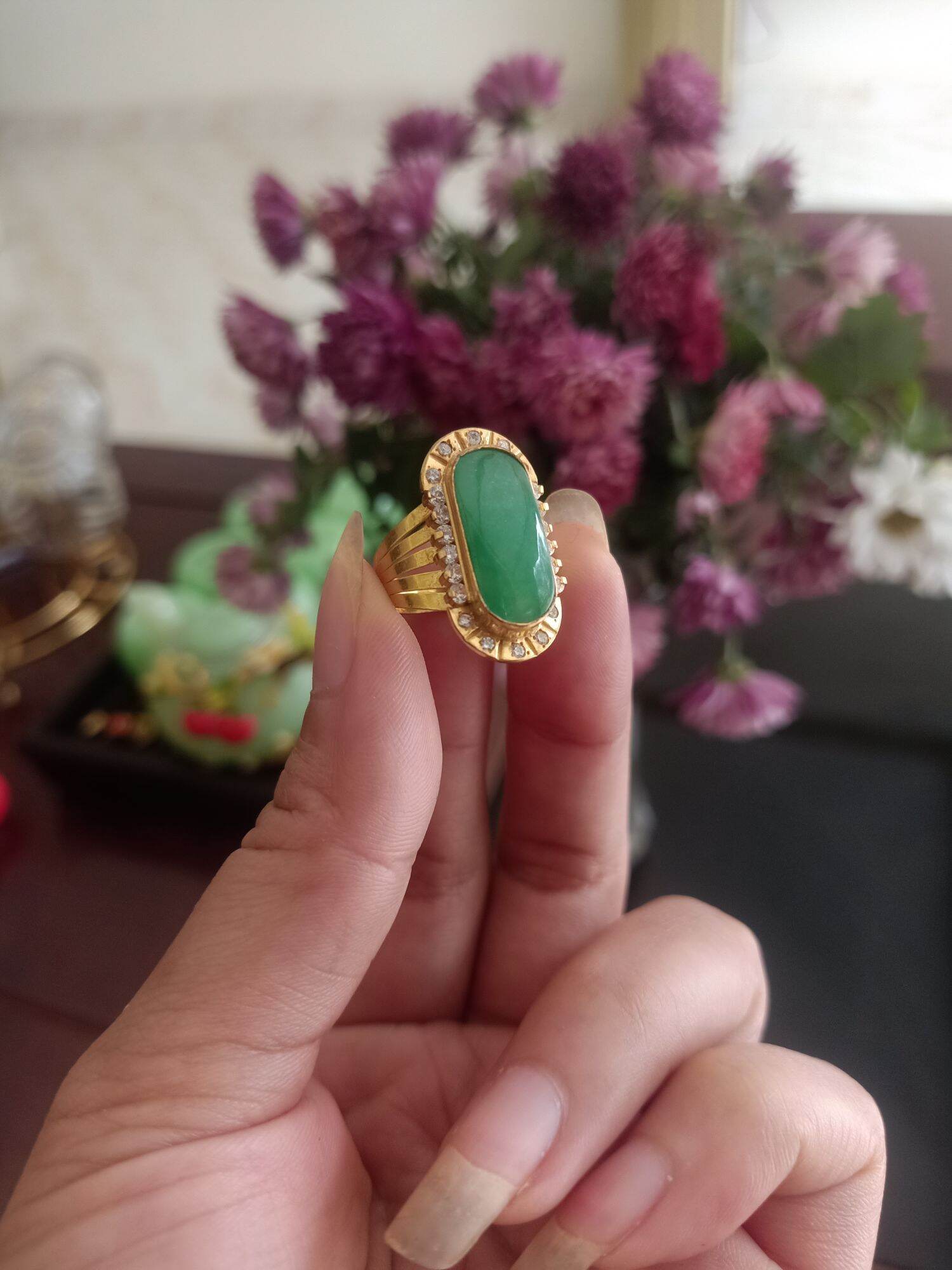 nhẫn đá cẩm thạch nữ