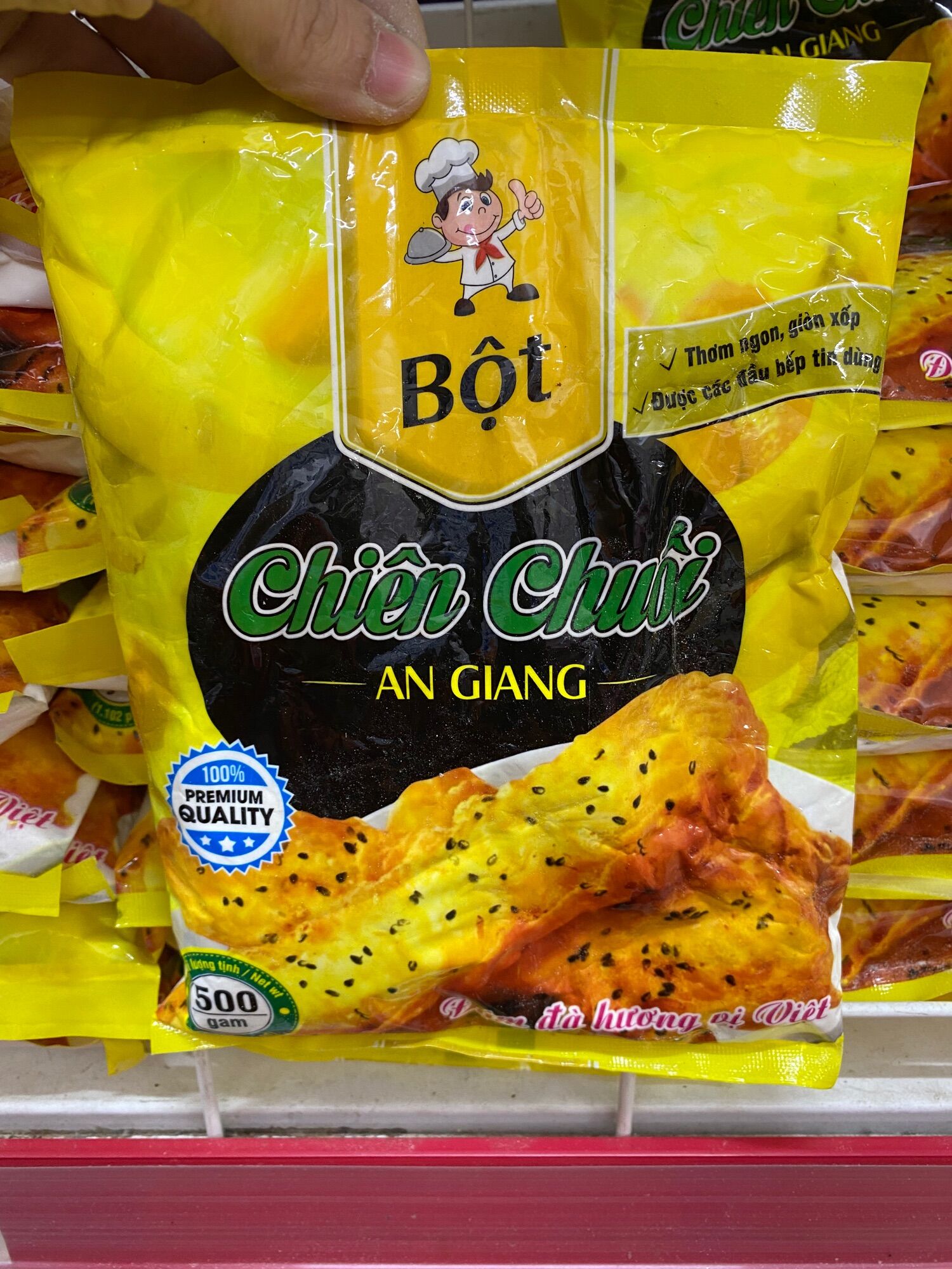 Bột chiên chuối thơm ngon đóng gói 500g