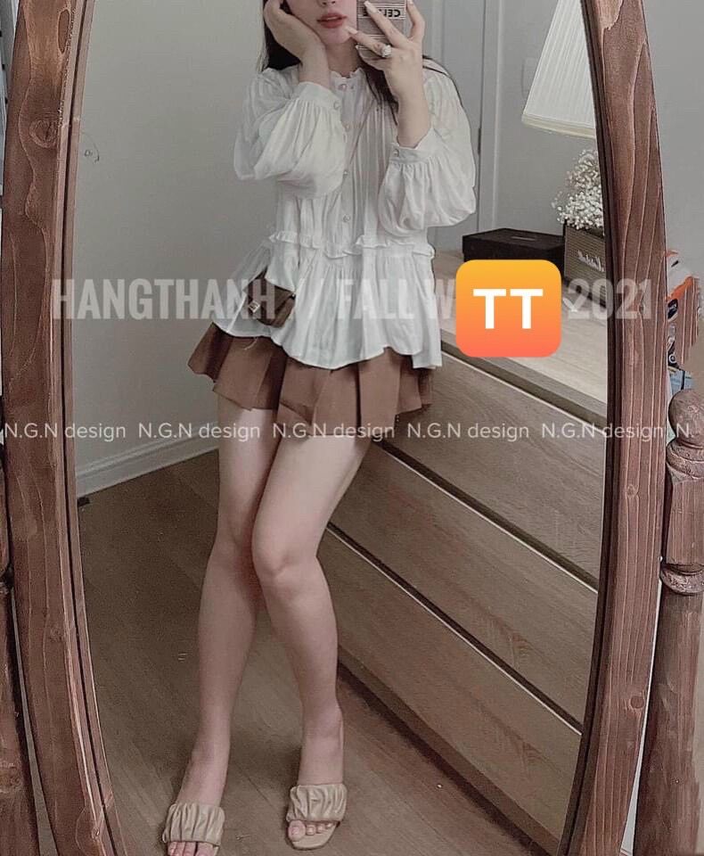 Sét áo tiểu thư chân vây xếp ly