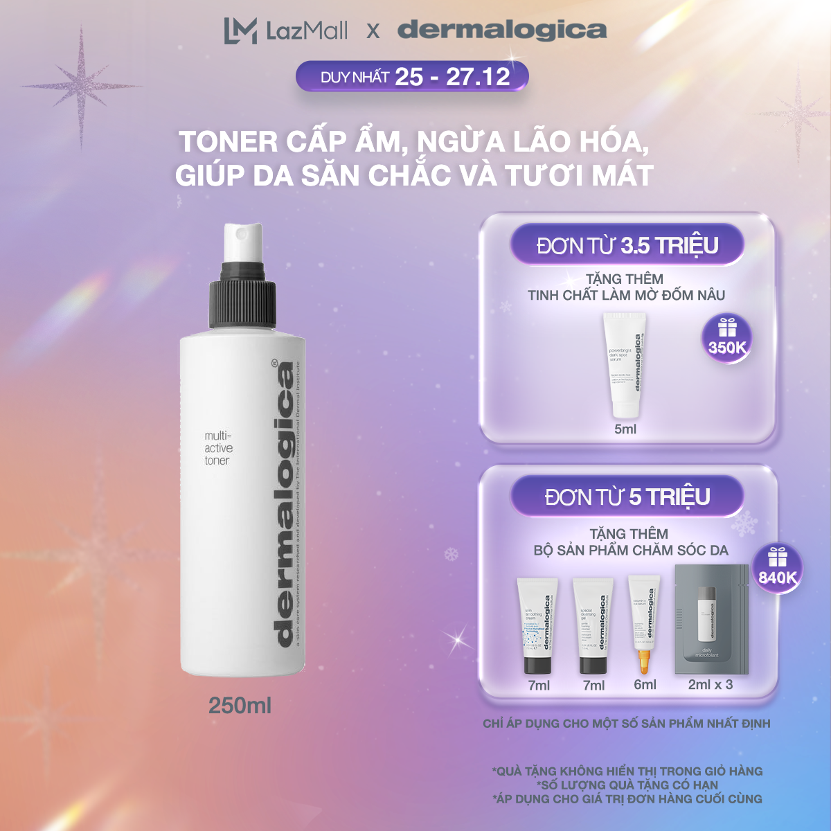 Xịt khoáng Dermalogica Multi-active Toner dưỡng ẩm da mặt 250ml