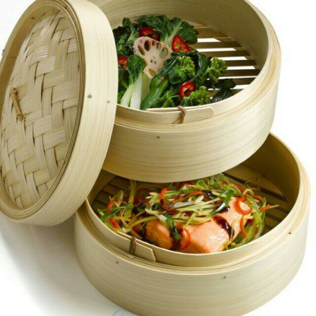 Xửng hấp bánh, hấp rau, thịt dùng cho nhà hàng size 25cm 2 tầng