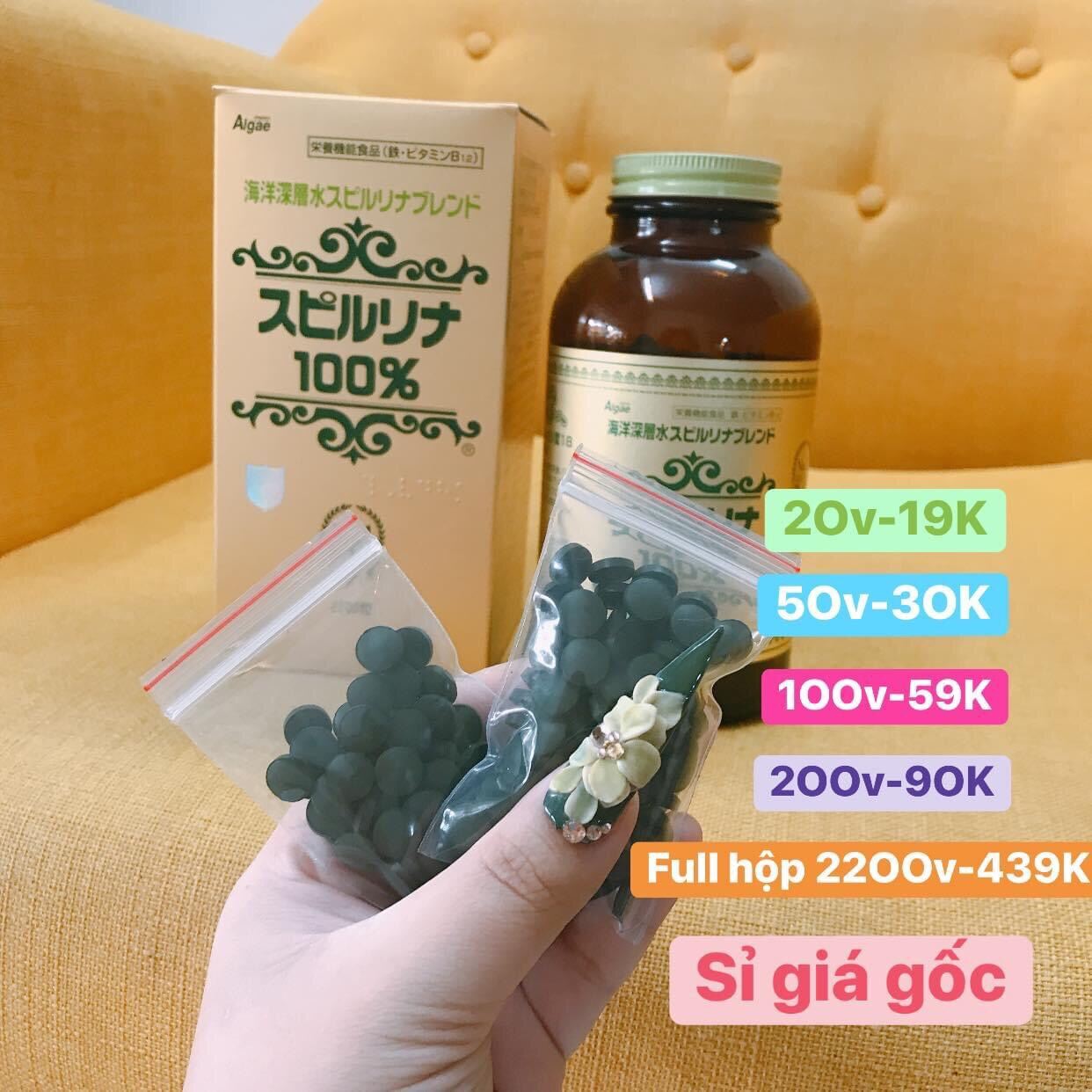 [Bán Lẻ 20Viên - 500Viên] Tảo Xoắn Nhật Bản Spiurlina (Uống+Đắp) Có Sỉ