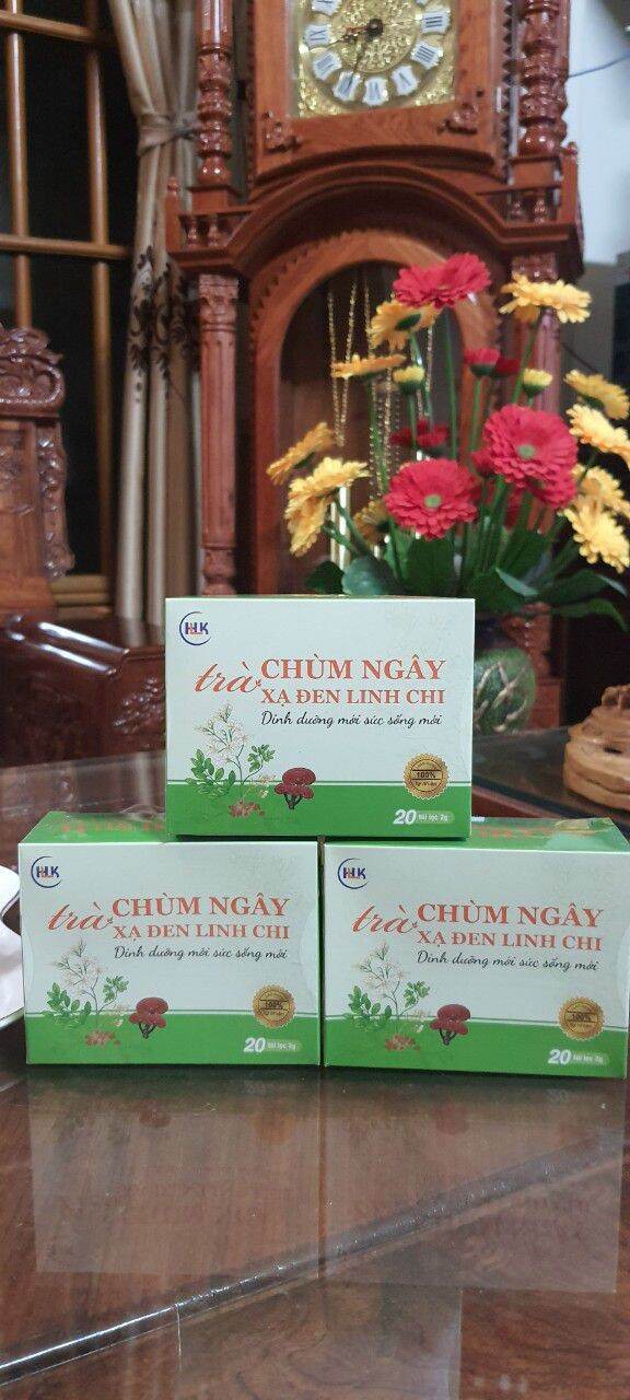 Trà túi lọc trùm ngây xạ đen linh chi hộp 20 gói