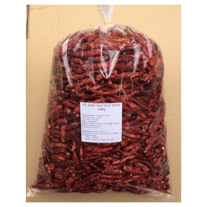 1kg ớt quả khô đã bẻ cuống.