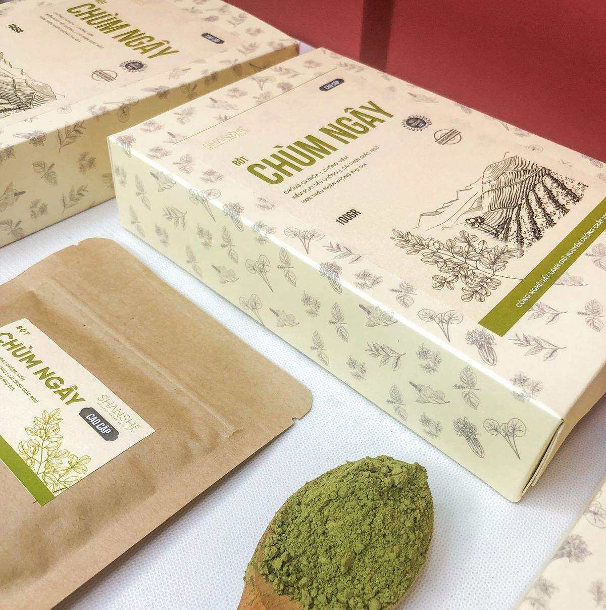 BỘT RAU MÁ/BỘT CẦN TÂY/BỘT DIẾP CÁ/BỘT TRÀ XANH/BỘT CHÙM NGÂY - 100G - SHANSHE