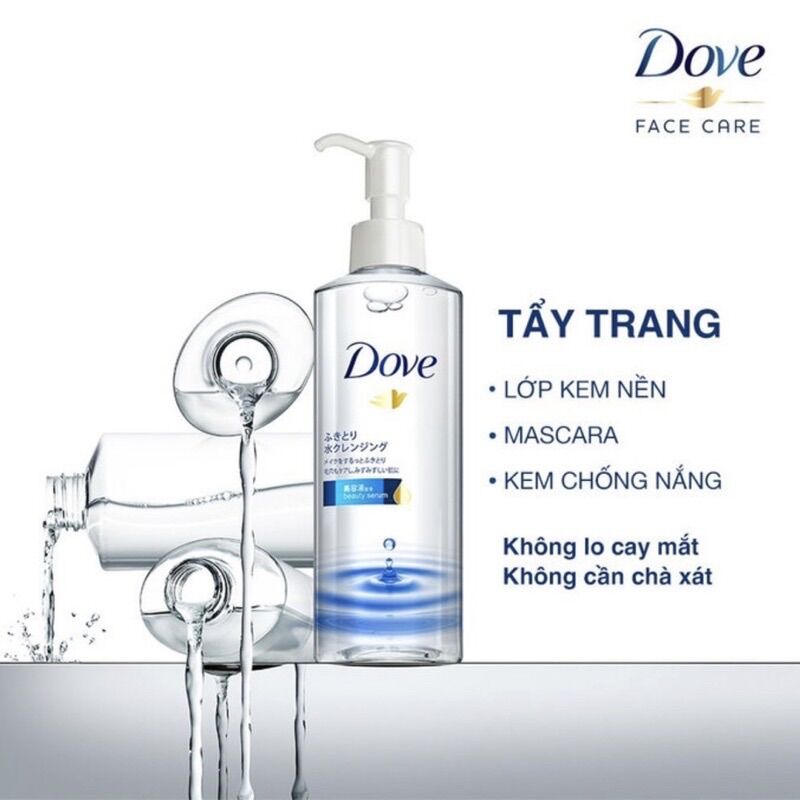 Nước tẩy trang dove micellar water tinh chất serium cho da khô hoặc da thường. 235ml