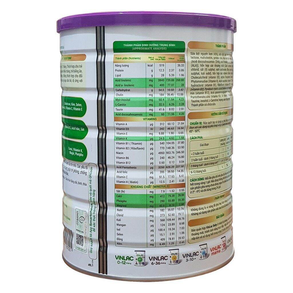 SỮA VINLAC BABY LON 400G DATE MỚI