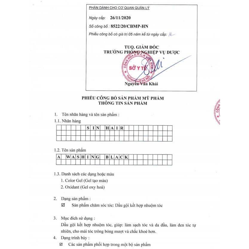 Dầu gội nhân sâm phủ bạc tóc SinHair