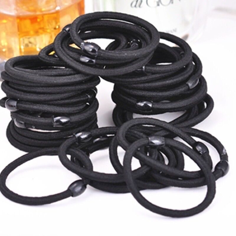 Combo 10 dây buộc tóc chun đen trơn
