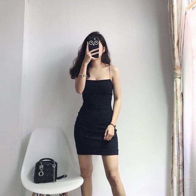 [HCM]ĐẦM HAI DÂY ÔM  BODY XINH ĐẸP