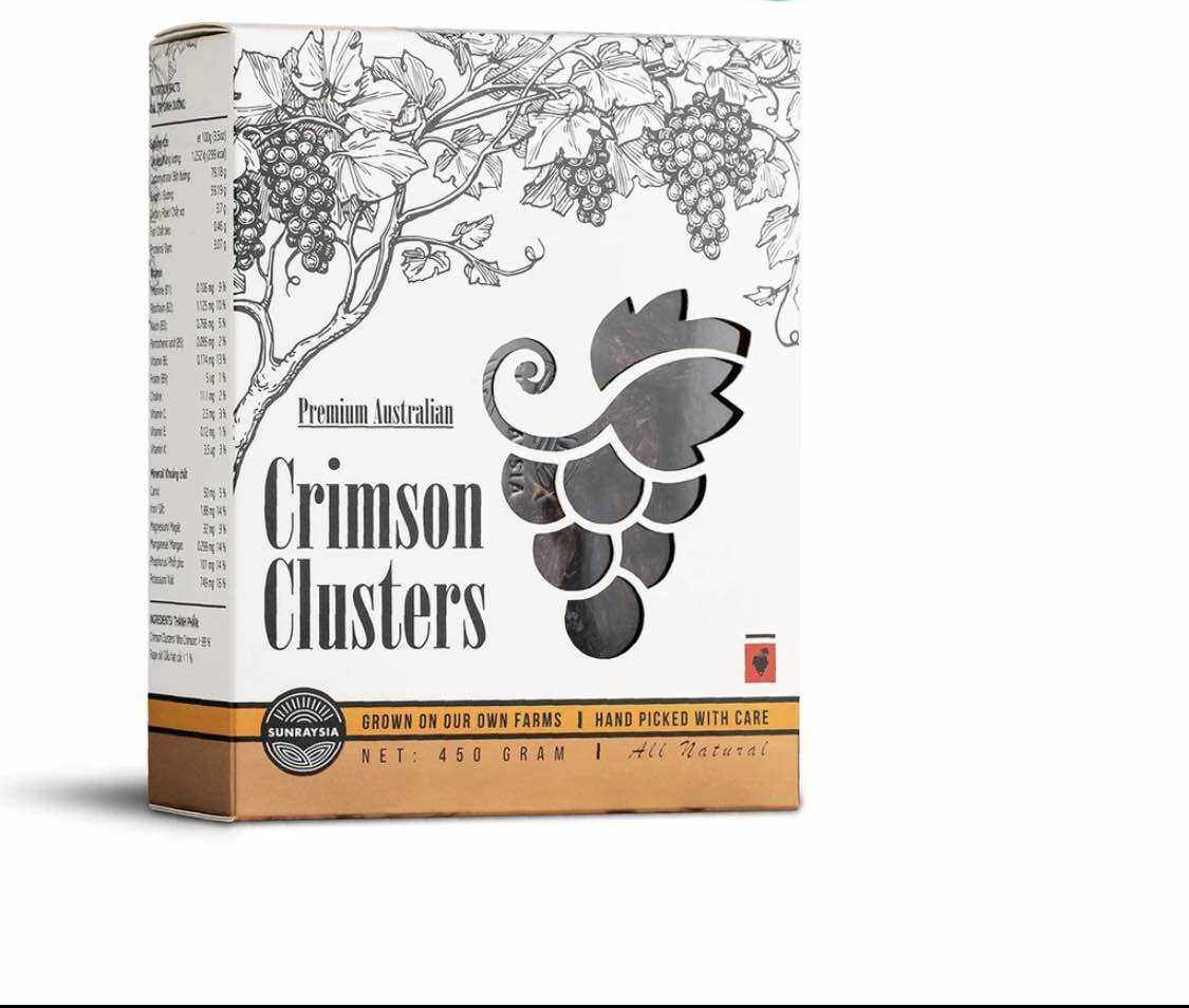 Nho khô cao cấp Úc Sunraysia Crimson nguyên cành 450g