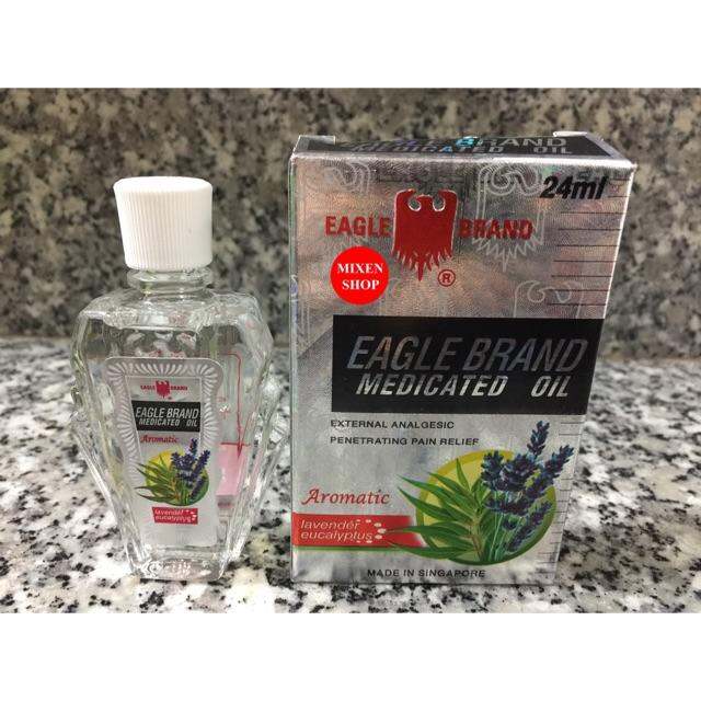 Dầu Gió Trắng Hương Lavender 2 Nắp Con Ó Singapore Nhập Mỹ 24ml - Dầu Trắng Eagle Brand