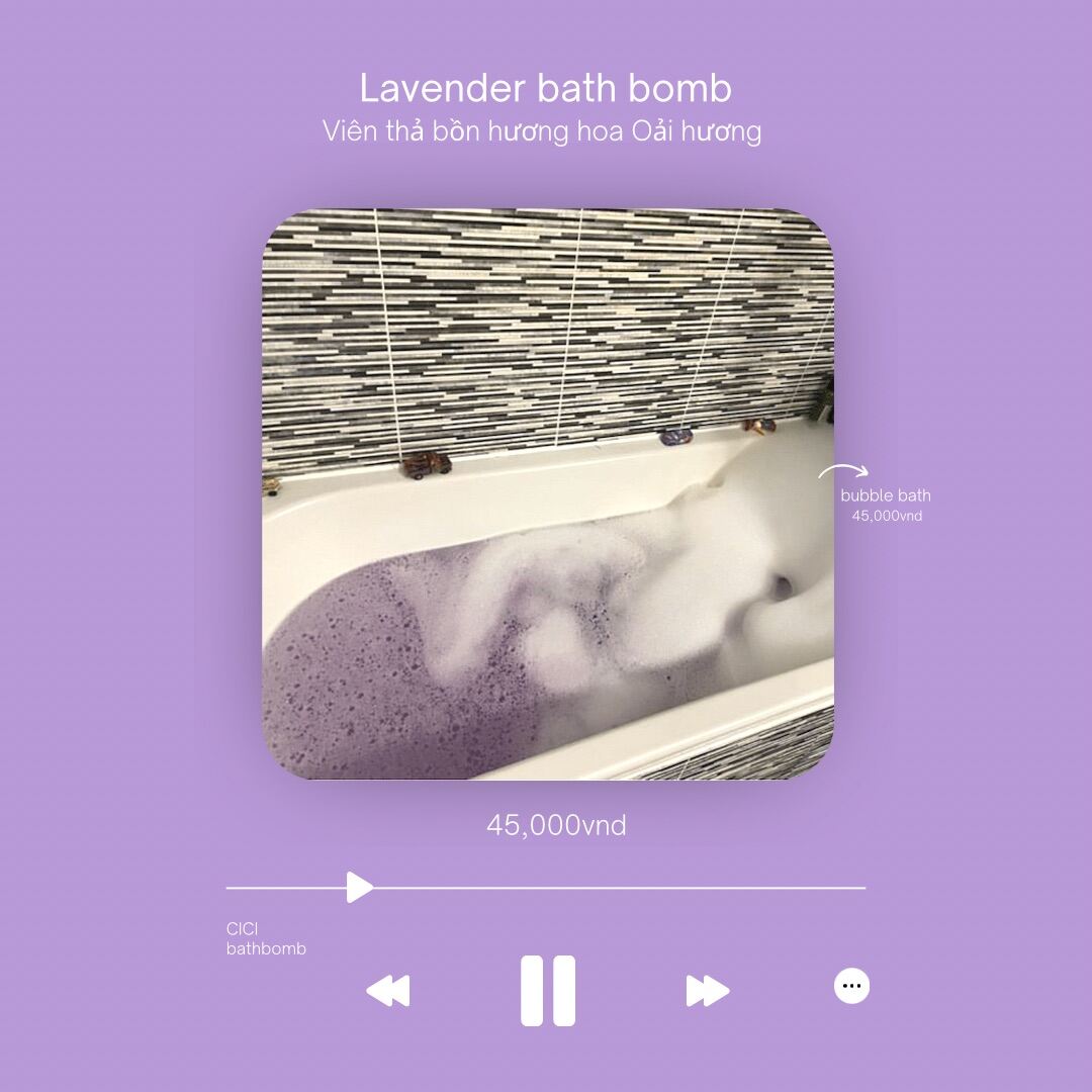 Bom tắm Oải Hương - Lavender Bath Bomb - Viên thả bồn tắm