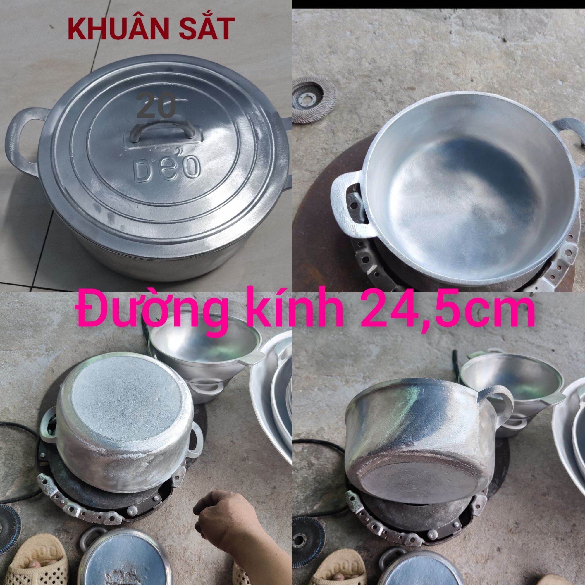 Nồi Gang Đúc số 20 Đã Được Mài Bóng đường kính 25CM