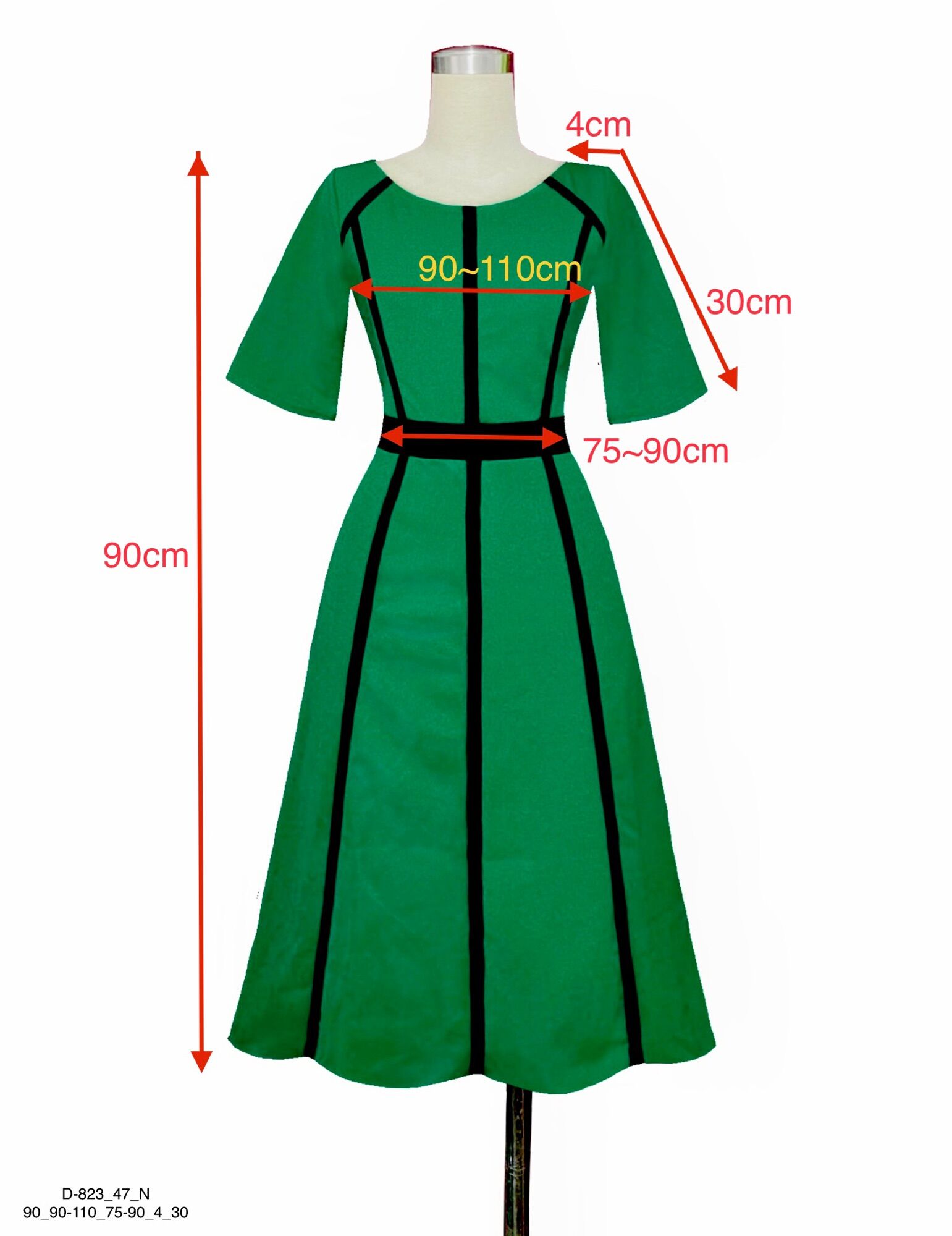Đầm xoè phối viền D-823