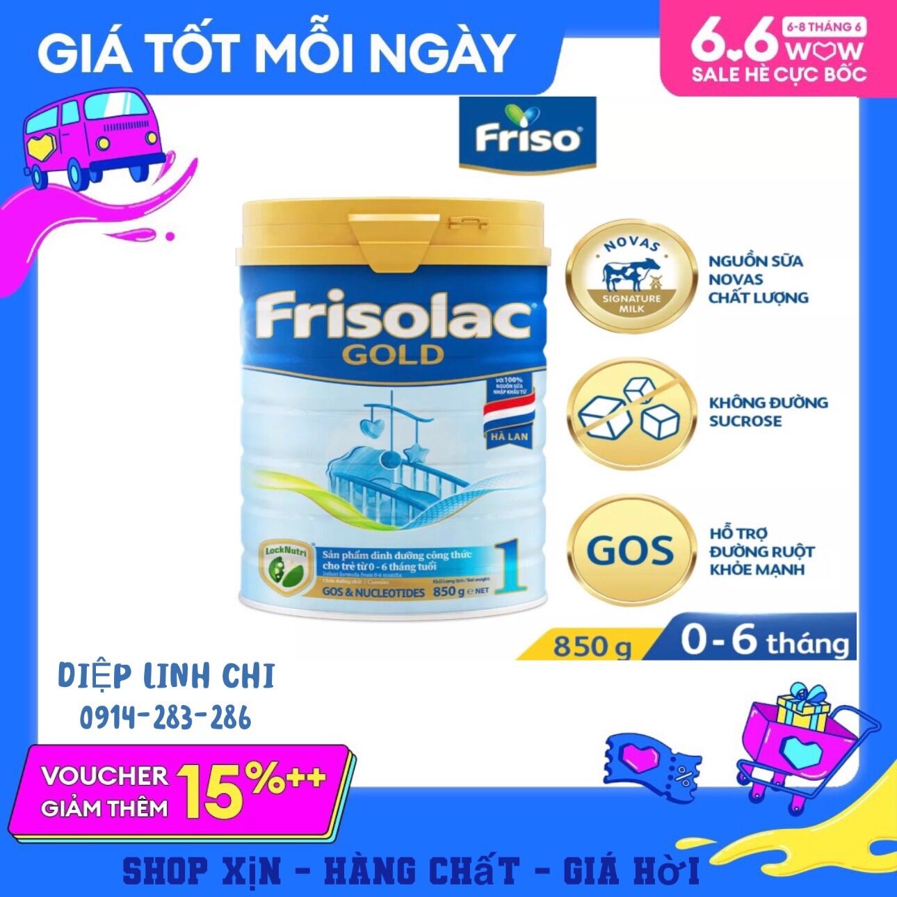 Sữa FRISOLAC GOLD đủ số lon 850g