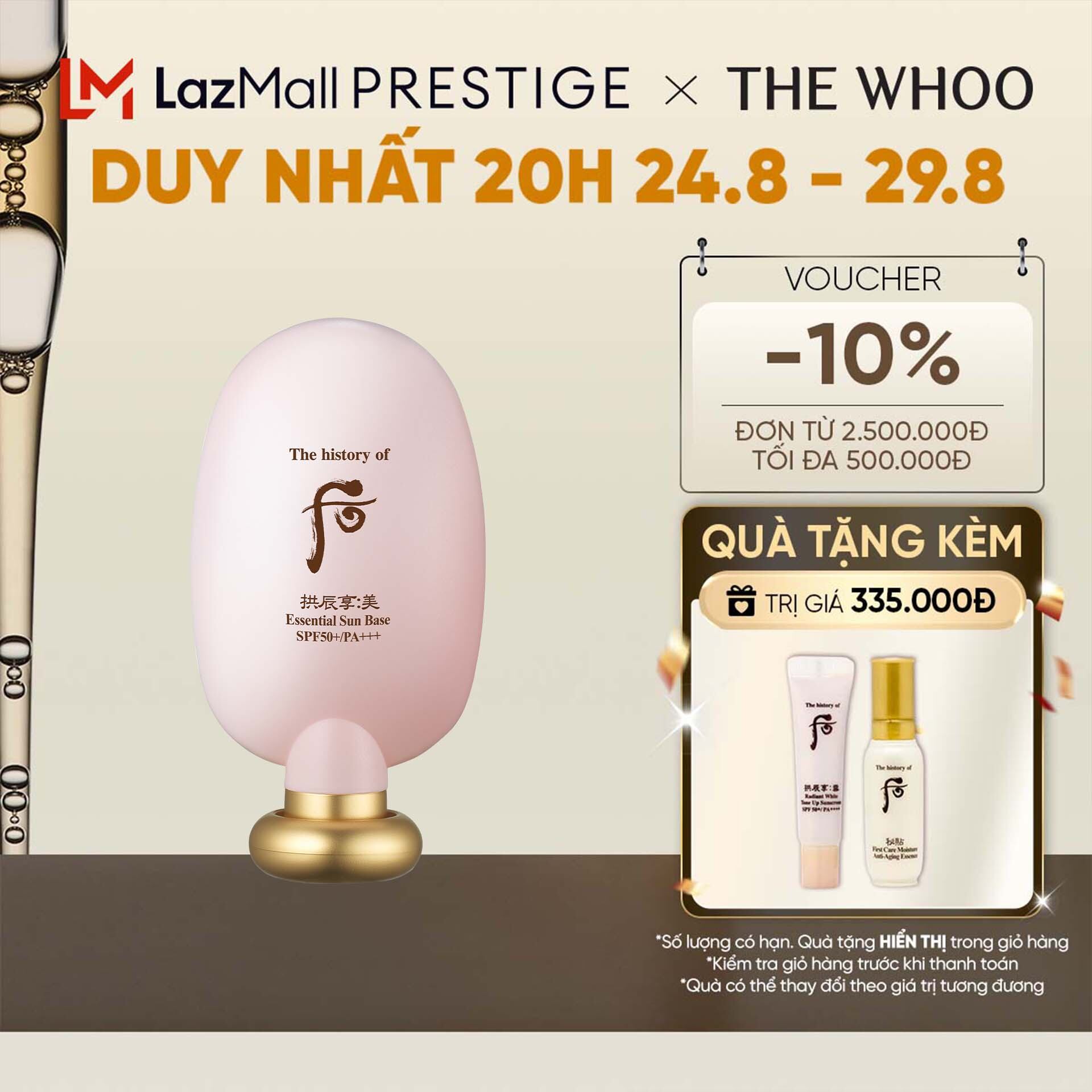 Kem lót trang điểm chống nắng The history of Whoo Gongjinhyang Mi Sun Base SPF50+/PA+++ 45ml