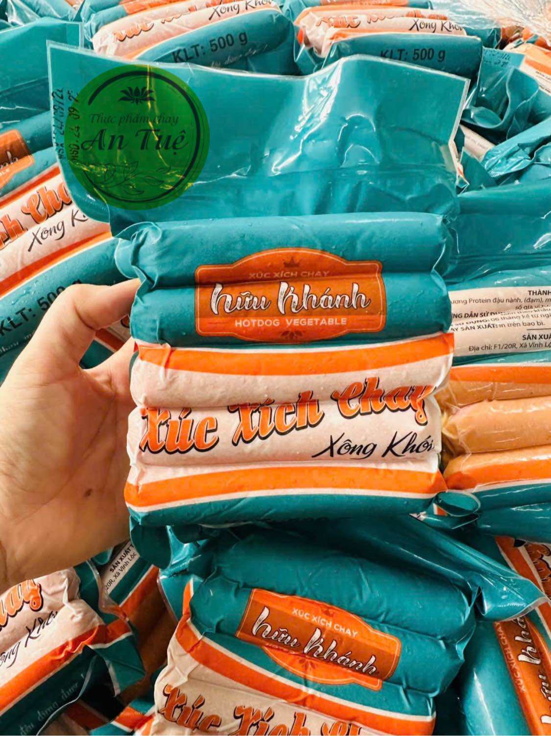 Xúc xích xông khói chay Hữu Khánh 500g/ TPC An Tuệ/ hàng lạnh ship hoả tốc/ giao nội thành HCM