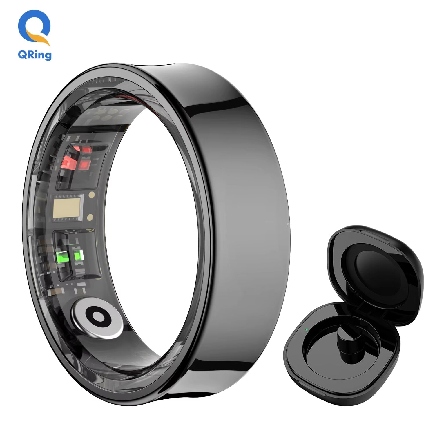 Nhẫn Thông Minh R09 Dành Cho Nam & Nữ Với Hộp Sạc, Đo Nhiệt Độ Da & Theo Dõi Giấc Ngủ, Nhiều Chế Độ Thể Thao, Thiết Bị Theo Dõi Sức Khỏe Cho Điện Thoại Xiaomi Samsung