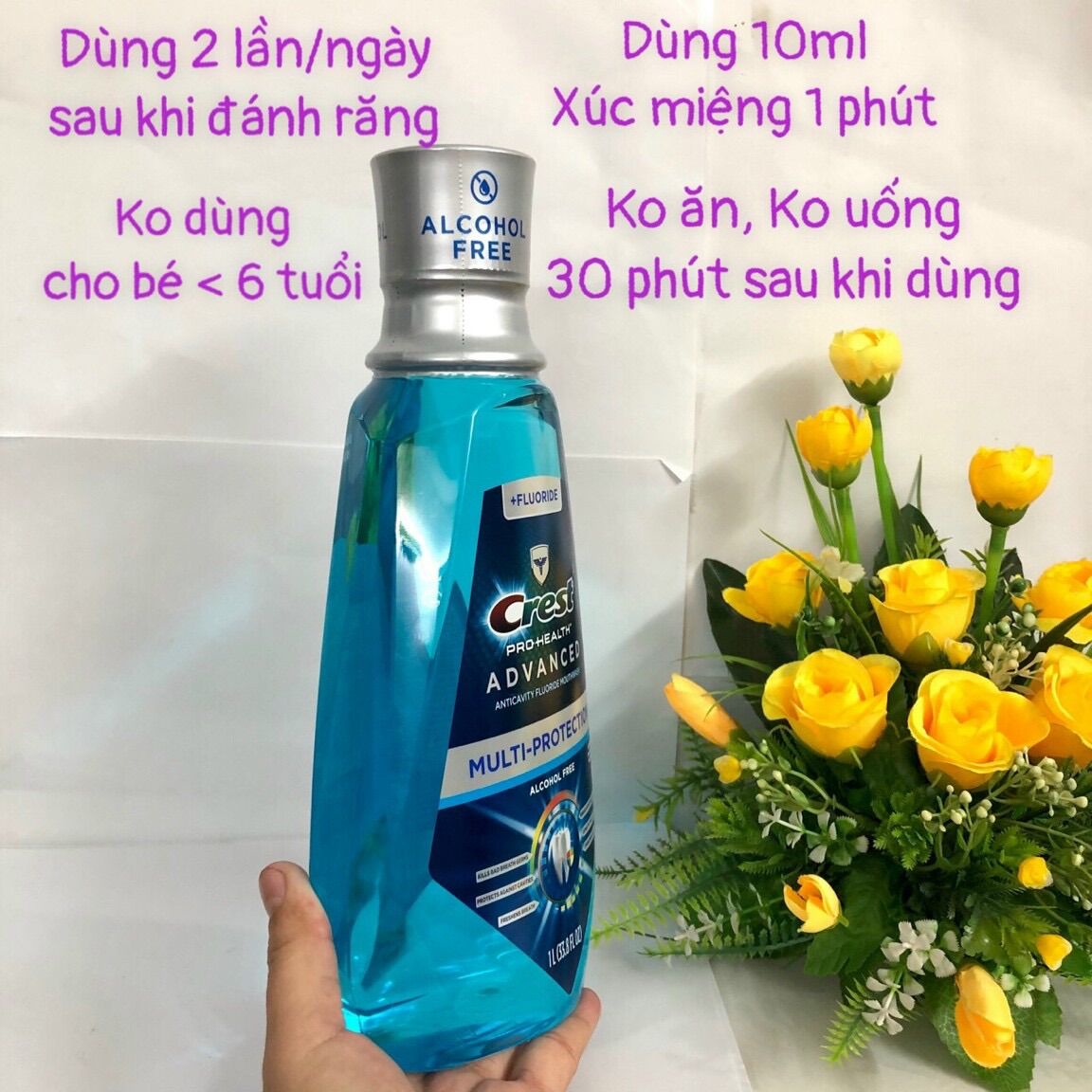 [CHÍNH HÃNG USA] Nước xúc miệng (Mouthwash) Crest Pro Health Advanced - USA