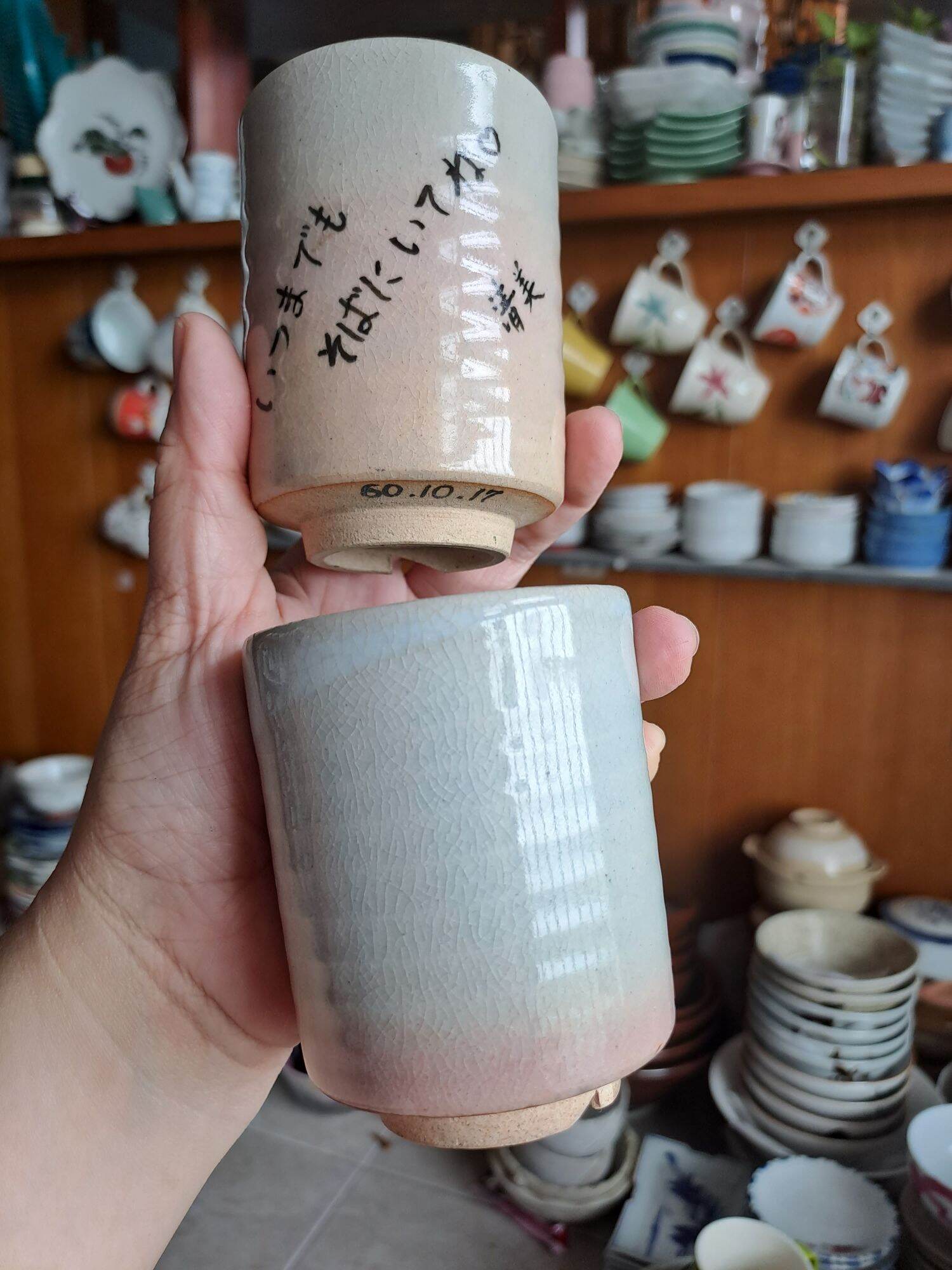 Ly cốc uống trà Hagi, cặp ly phu thê, Gốm sứ Nhật độc lạ 2hand