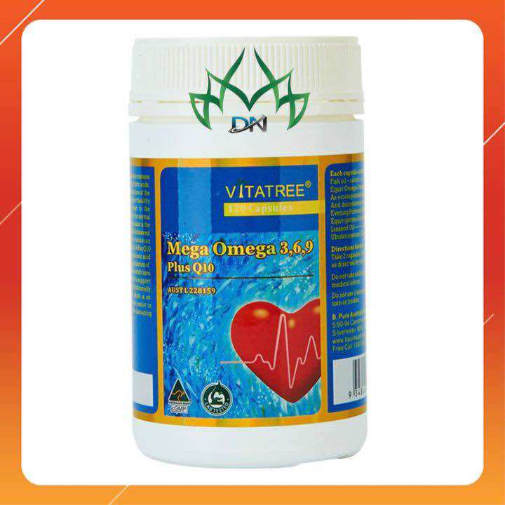 Viên uống omega 369 - vitatree mega omega 369 plus coq10 120 viên