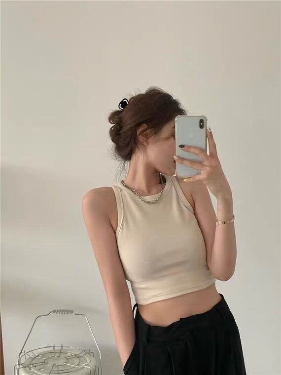 Áo ba lỗ croptop chất thun tăm co giãn