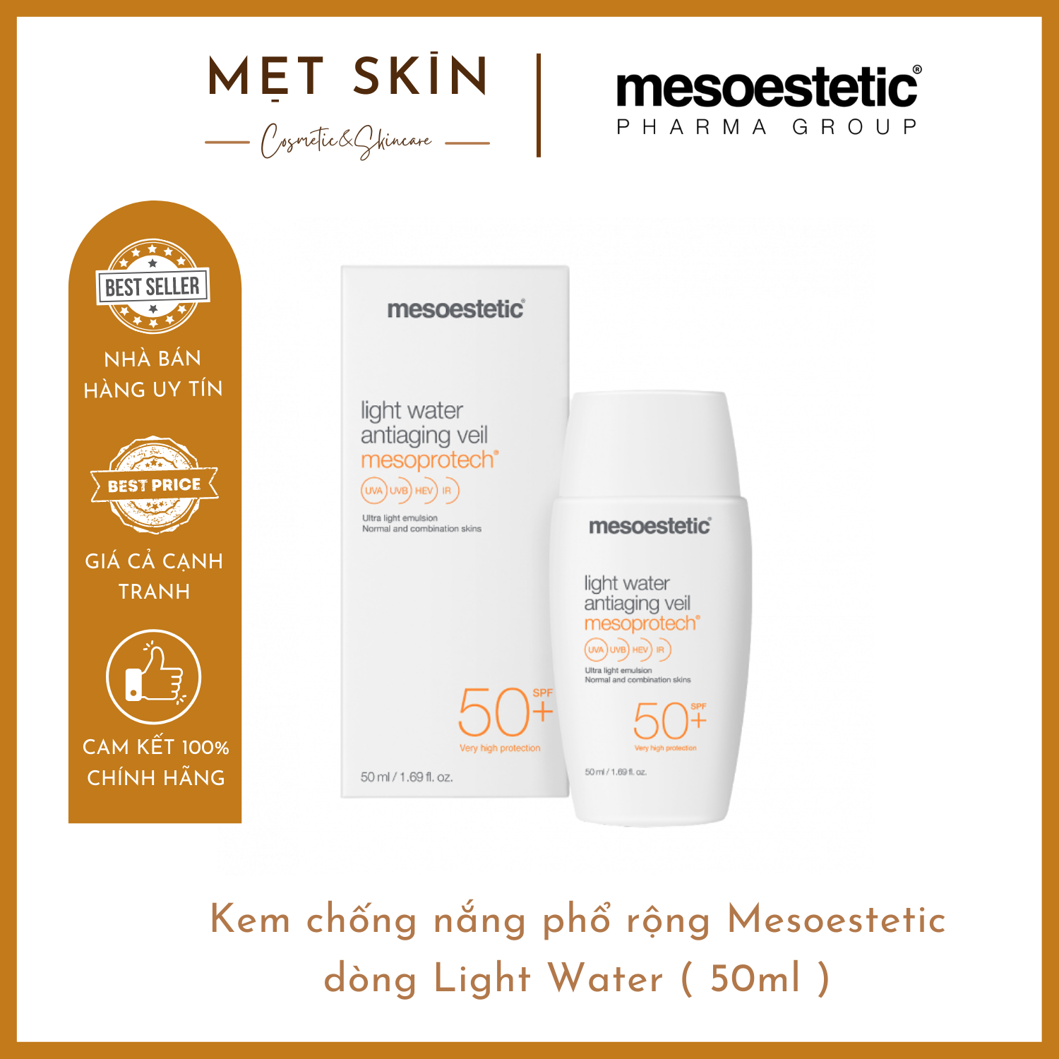 [ Sẵn ] Kem Chống Nắng  Light Water Antiaging Mesoestetic ( 50ml )