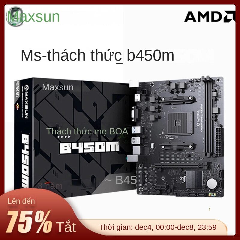 Maxsun bo mạch chủ amd b450m dual-channel ddr4 bộ nhớ am4 apu mainboard m.2 nvme