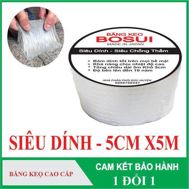 Băng keo chống thấm cao cấp Bosui 5cm đa năng siêu dính mọi vật liệu