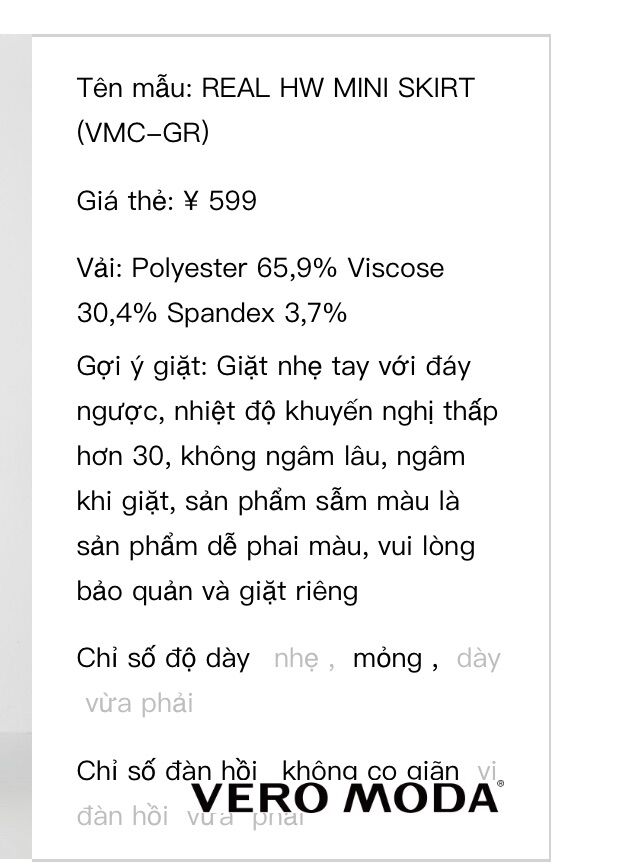 Vero moda váy eo cao xếp ly new tem tag