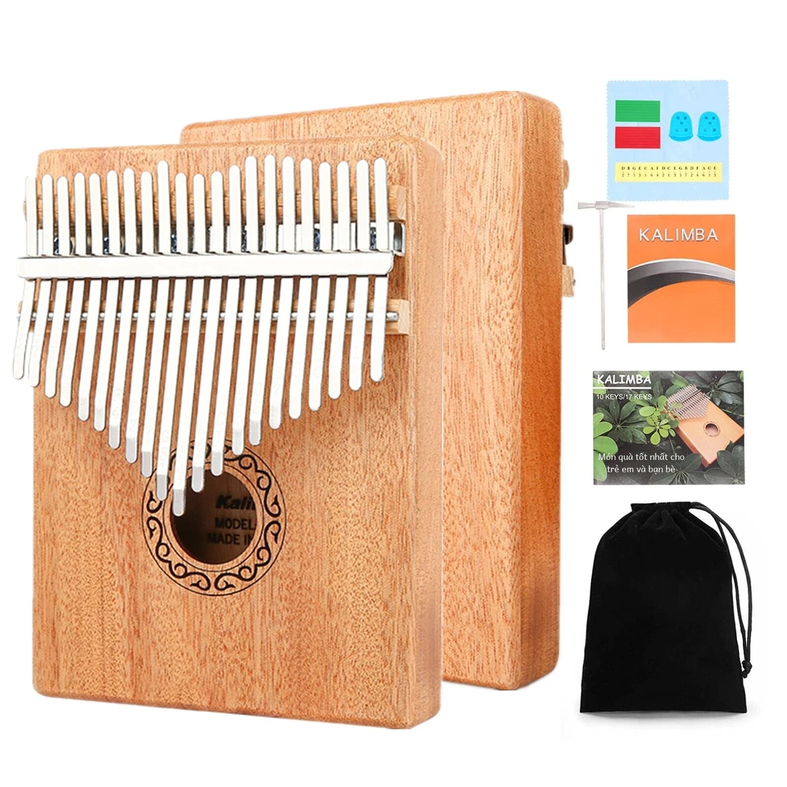 Kalimba ngón tay cái đàn piano 17 21 phím gỗ gẫm gỗ cầm tay đàn piano kết hợp quà tặng cho trẻ em
