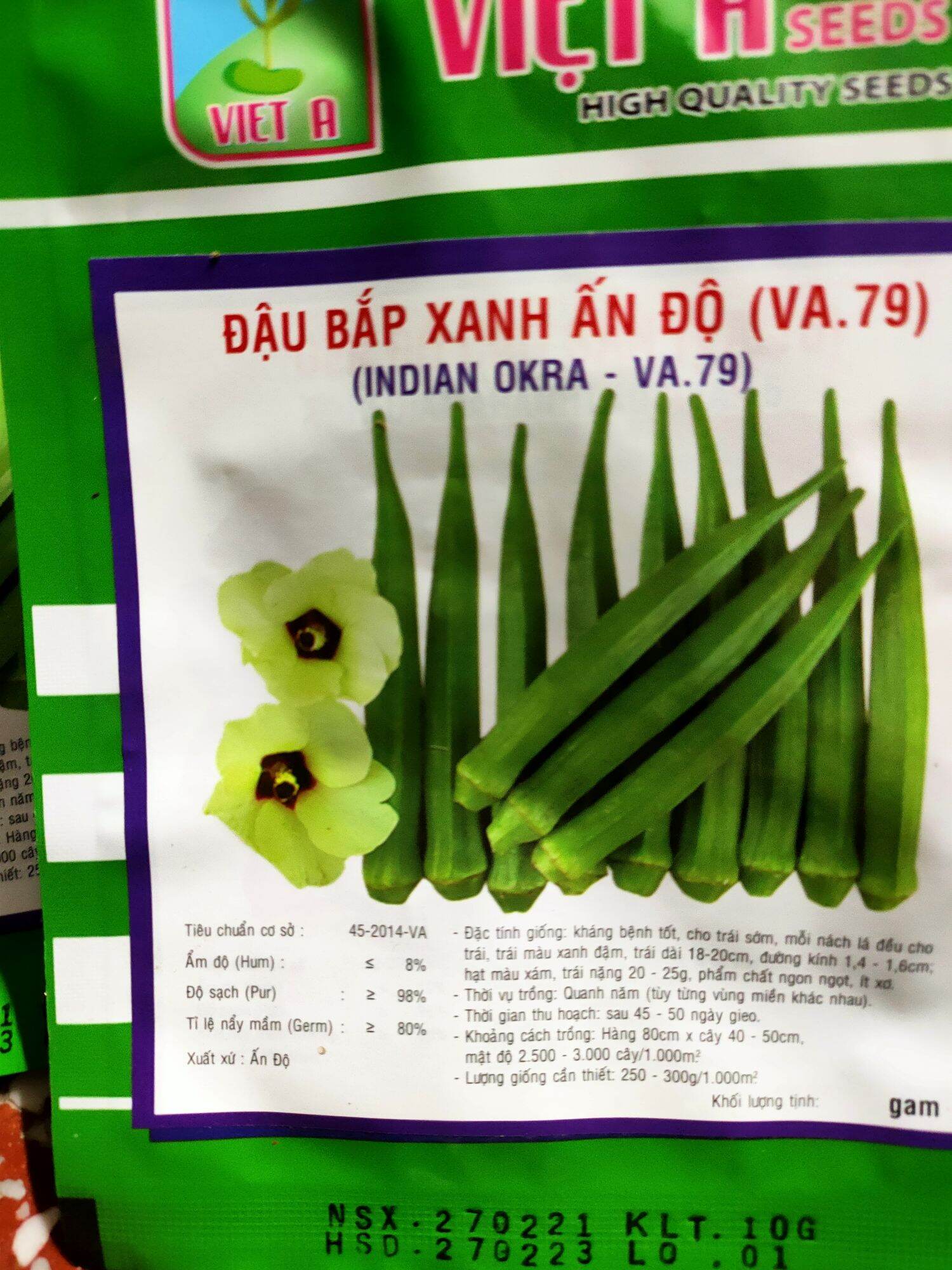 hạt giống đậu bắp xanh gói[10g]