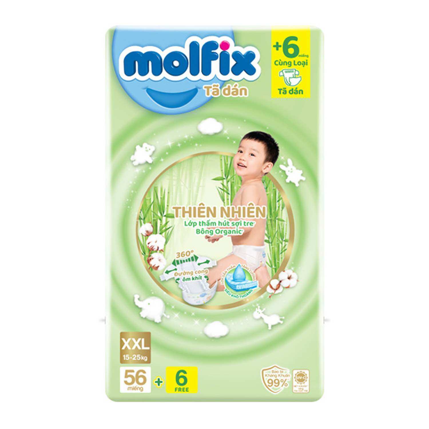 Tã dán molfix đủ size cho bé.
