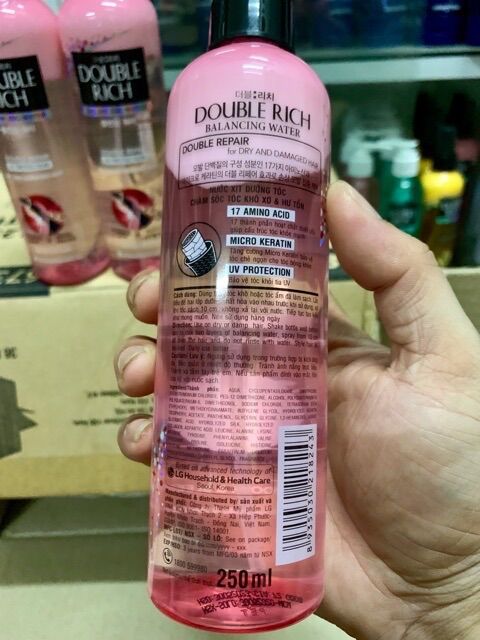 Xịt Dưỡng Tóc Mềm Mượt Double Rich 250ml (Mầu Hồng)