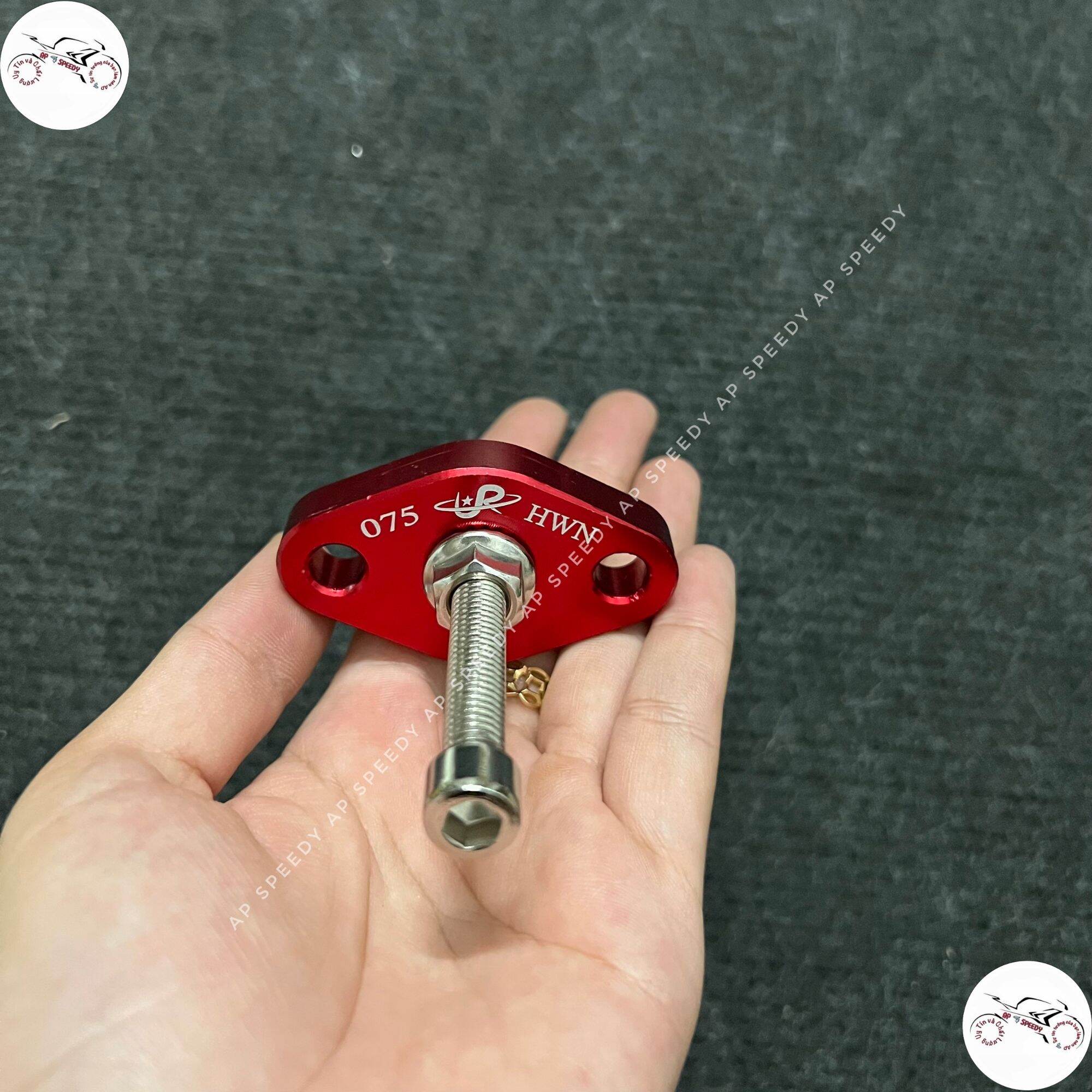 Tăng cam nhôm màu đỏ dành cho xe máy gắn được các dòng xe Winner/ Ex135/ Ex150/ Raider Fi