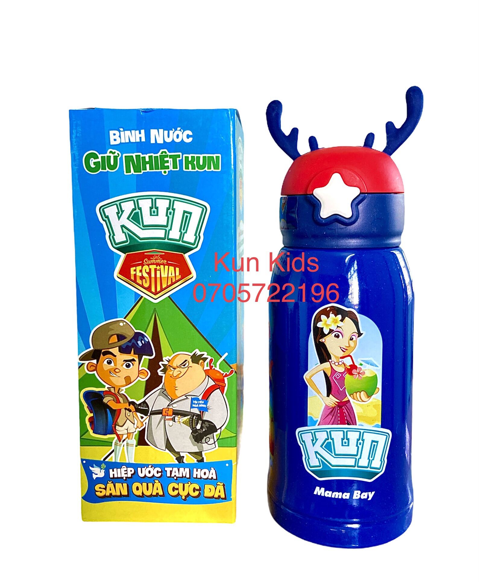 Bình giữ nhiệt Kun hình Mama Bay - Bình giữ nhiệt hàng khuyến mại sữa Kun 500ML