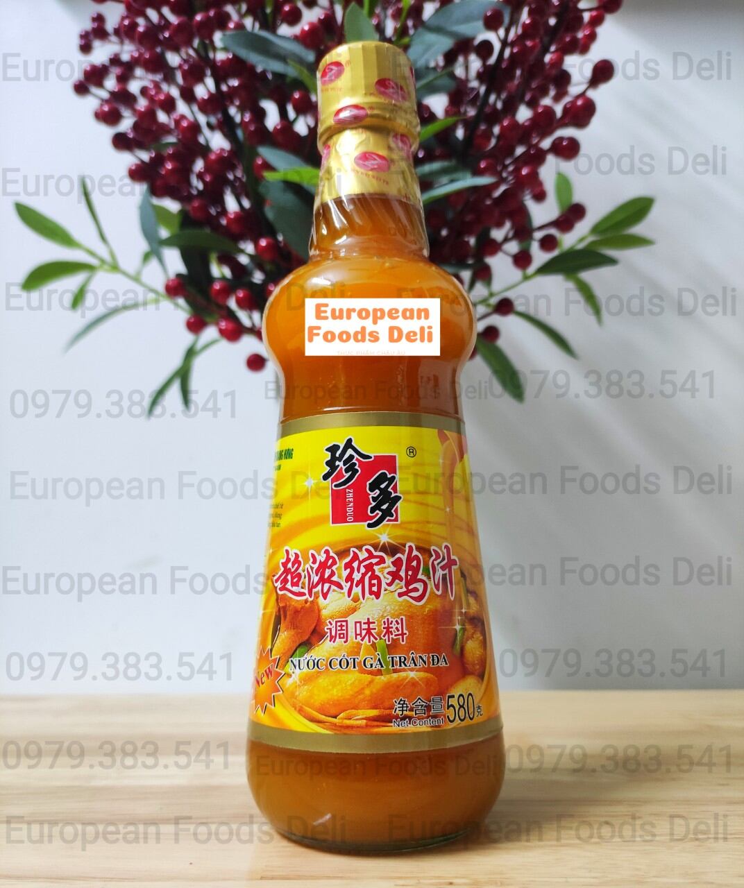 Nước Cốt Thịt Gà Thượng Hạng chai thủy tinh 580Gram